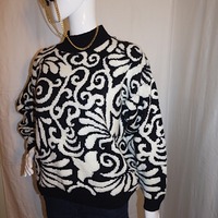 Vintage Autograph Black/White Sweater, Size L - Thumbnail 2