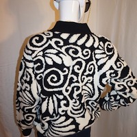 Vintage Autograph Black/White Sweater, Size L - Thumbnail 3