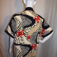 Vintage Cache Black/Cream Print Top, Size XL - Thumbnail 3