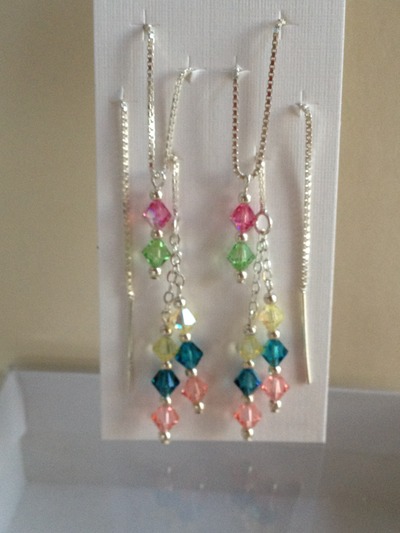 2 hole pastel crystals