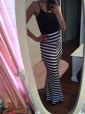 Ladies Chevron Maxi Skirt