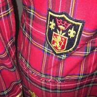 Size S (fits like M) Vintage Red Plaid Blazer - Thumbnail 3