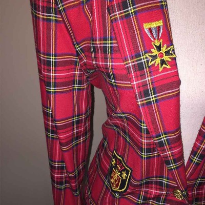 Size s (fits like m) vintage red plaid blazer - Thumbnail 4