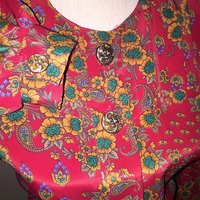 Size 10 Floral Print Secretary Dress - Thumbnail 1