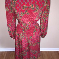 Size 10 Floral Print Secretary Dress - Thumbnail 2