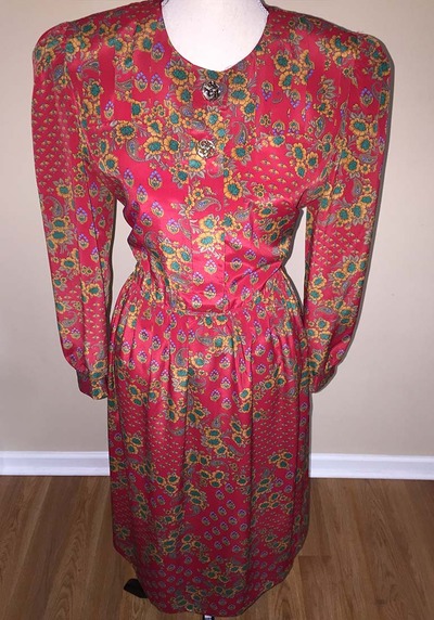 Size 10 Floral Print Secretary Dress