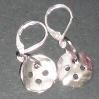 silver button earrings - Thumbnail 1