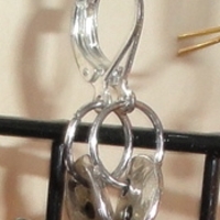 silver button earrings - Thumbnail 2