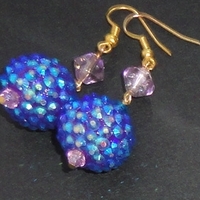 blue rhinestone purple bauble dangle - Thumbnail 1