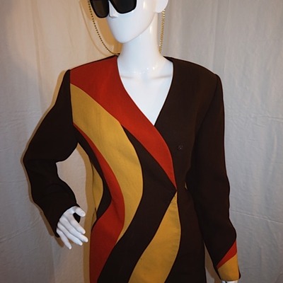Vintage milano brown/orange/yellow blazer, size l