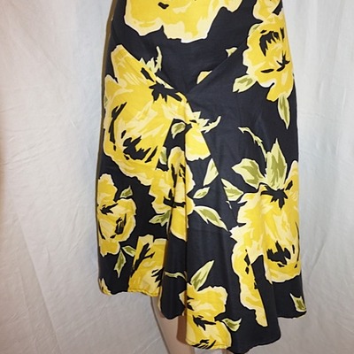Vintage cache black/yellow floral skirt, size 10