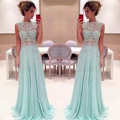 Blue prom dress, long prom dress, cheap prom dress, 2018 prom dresses, lace prom dress, bd14119