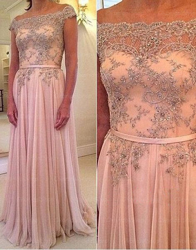 blush prom dress, long prom dress, cheap prom dress, chiffon prom dresses, modest prom dress, BD14122