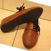 Brown Lace Up Flat Shoes - Thumbnail 3