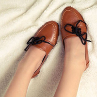 Brown Lace Up Flat Shoes - Thumbnail 4