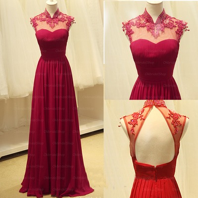 fuchsia prom dress, long prom dress, chiffon prom dress, cheap prom dress, long bridesmaid dress, BD14168