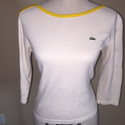 Size 10 lacoste boatneck striped shirt