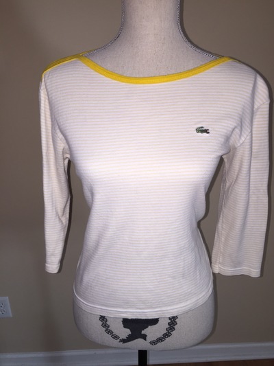 Size 10 Lacoste Boatneck Striped Shirt