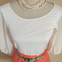 Banana Republic Sheer Sleeve Blouse Size S - Thumbnail 2