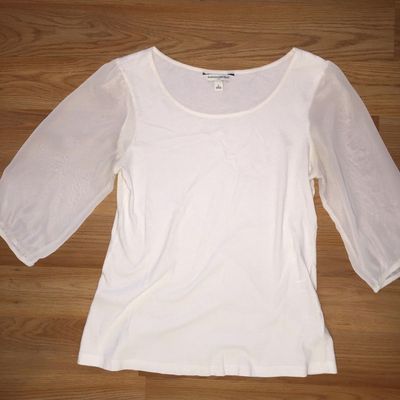 Banana republic sheer sleeve blouse size s - Thumbnail 4