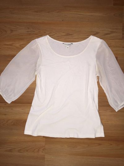 Banana Republic Sheer Sleeve Blouse Size S