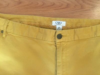Cato Women Sz 26W Yellow Jeans