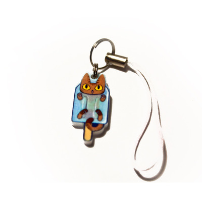 Catsicle phone charm