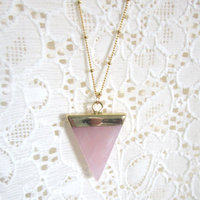 Mila necklace, triangle agate layering necklace  - Thumbnail 2
