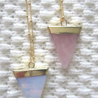 Mila necklace, triangle agate layering necklace  - Thumbnail 1