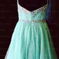 short prom dress, tiffany blue prom dress, yellow prom dress, cheap prom dress, chiffon prom dress, junior prom dress, BD14182 - Thumbnail 1