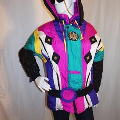 Vintage cold escape mutli-color coat, size l