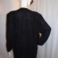Vintage Brillante Black Sequins Throw, Size 3X - Thumbnail 3