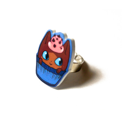 "choco" cupcat ring - Thumbnail 4
