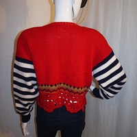 Vintage Kitty Hawk Red Cardigan, Size L - Thumbnail 2