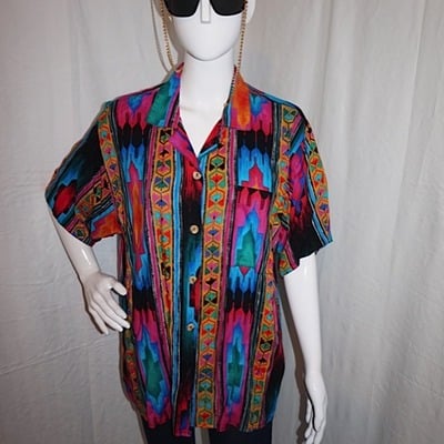 Vintage c studio colorful aztec top, size 1x
