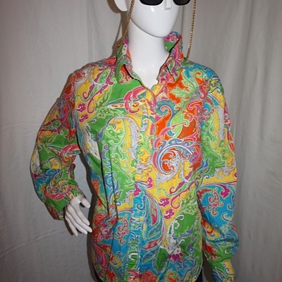 Vintage ralph lauren colorful l/s top, size 1x