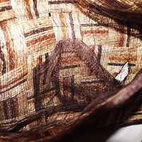 Vintage Tan/Brown Clutch Straw Purse - Thumbnail 1