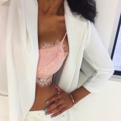 Sweet pink eyelash lace bralette top - Thumbnail 5