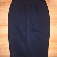 Vintage Black Denim Pencil Skirt - Thumbnail 4