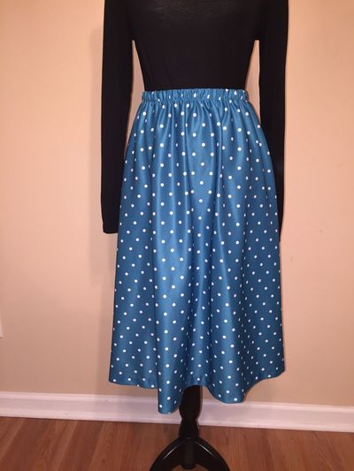 Turquoise Polka Dot Skirt