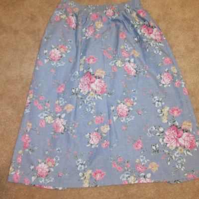 Alfred dunner vintage floral print button down skirt