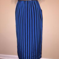 VTG LIZ CLAIBORNE Striped Long Skirt w/ Side Split - Thumbnail 3