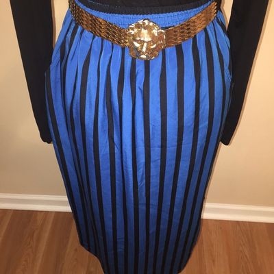 Vtg liz claiborne striped long skirt w/ side split