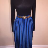 VTG LIZ CLAIBORNE Striped Long Skirt w/ Side Split - Thumbnail 4