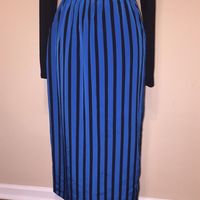 VTG LIZ CLAIBORNE Striped Long Skirt w/ Side Split - Thumbnail 1