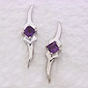 Amethyst  Ear Pin - Silver