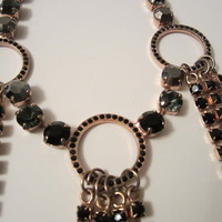 NEW Midnight Swarovski 3 Ring Bling Necklace - Thumbnail 3