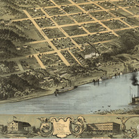 Omaha, Nebraska in 1868 - Bird's Eye View Map, Aerial, Panorama, Vintage map, Antique map, Giclée, Framable, Fine Art, Wall art - Thumbnail 3