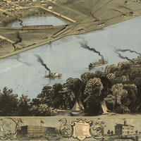 Omaha, Nebraska in 1868 - Bird's Eye View Map, Aerial, Panorama, Vintage map, Antique map, Giclée, Framable, Fine Art, Wall art - Thumbnail 4