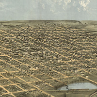 Omaha, Nebraska in 1868 - Bird's Eye View Map, Aerial, Panorama, Vintage map, Antique map, Giclée, Framable, Fine Art, Wall art - Thumbnail 1